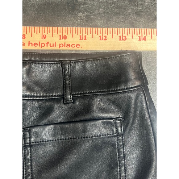 LOFT Black Faux Leather Wide Leg Cropped Pants Women Size 2 Petite Office City - Picture 5 of 8